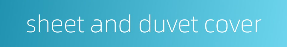 sheet and duvet cover的同义词