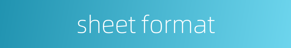 sheet format的同义词