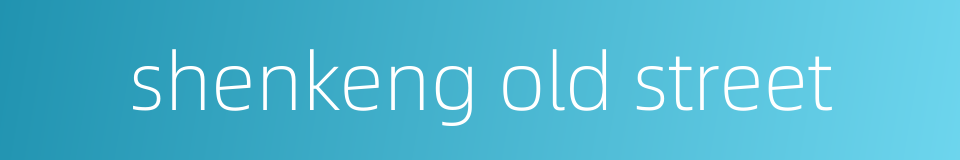 shenkeng old street的同义词