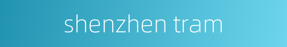 shenzhen tram的同义词