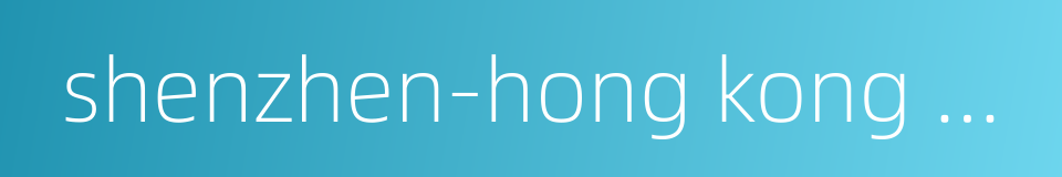 shenzhen-hong kong stock connect的同义词