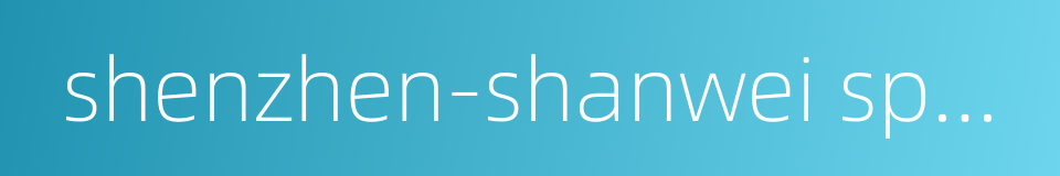 shenzhen-shanwei special cooperation zone的同义词