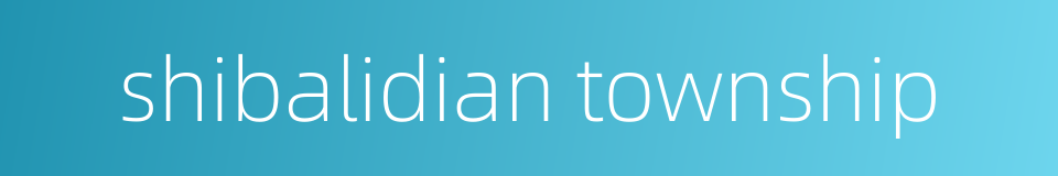 shibalidian township的同义词