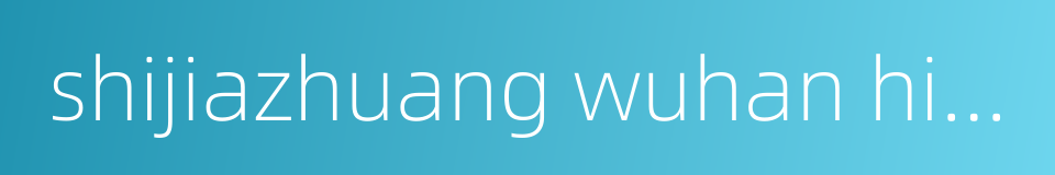 shijiazhuang wuhan high-speed railway的同义词