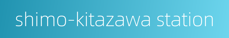 shimo-kitazawa station的同义词