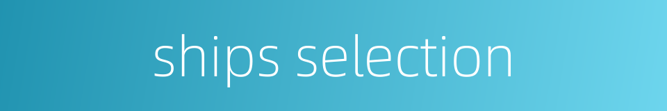 ships selection的同义词