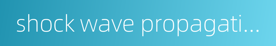 shock wave propagation的同义词