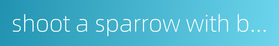 shoot a sparrow with bright pearls -pay too dear for one's whistle的同义词