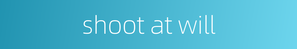 shoot at will的同义词