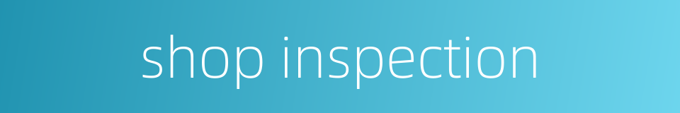 shop inspection的同义词
