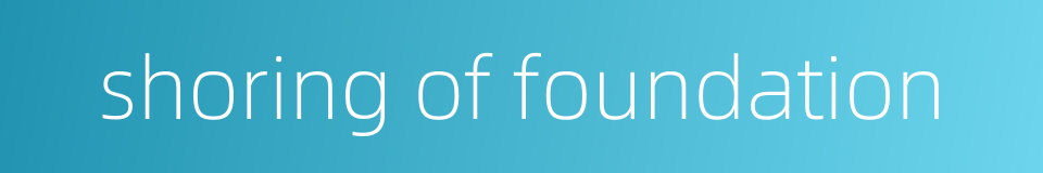 shoring of foundation的同义词