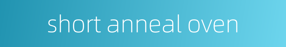 short anneal oven的同义词