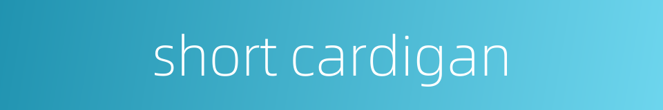 short cardigan的同义词