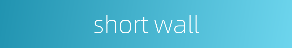 short wall的同义词