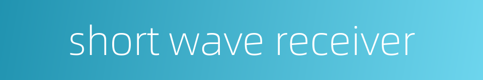 short wave receiver的同义词