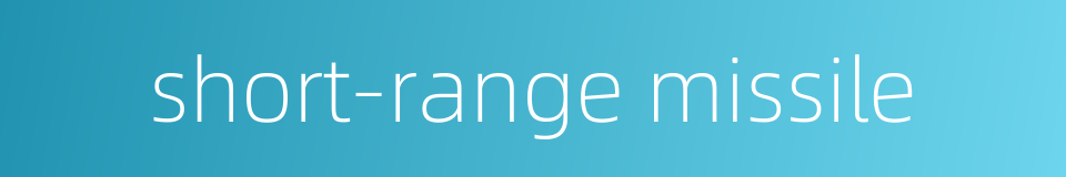 short-range missile的同义词
