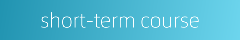 short-term course的同义词