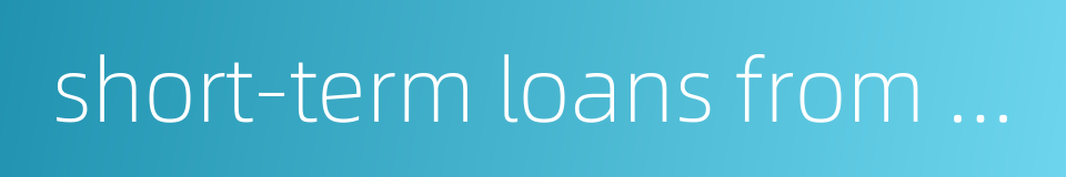 short-term loans from bank的同义词
