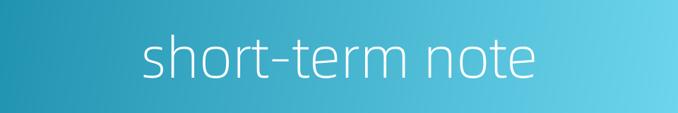 short-term note的同义词