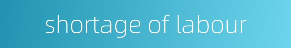 shortage of labour的同义词