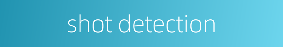 shot detection的同义词