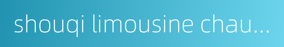 shouqi limousine chauffeur的同义词