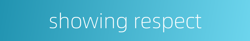 showing respect的同义词
