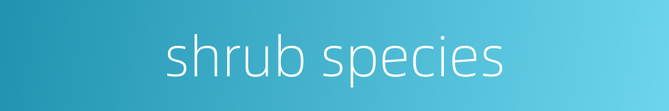 shrub species的同义词