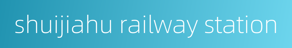 shuijiahu railway station的同义词