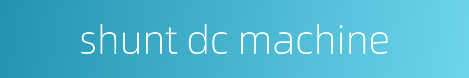 shunt dc machine的同义词
