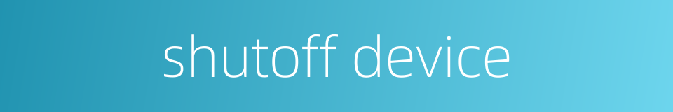 shutoff device的同义词