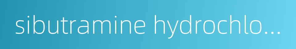 sibutramine hydrochloride的同义词