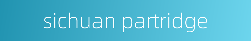 sichuan partridge的同义词