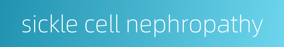 sickle cell nephropathy的同义词