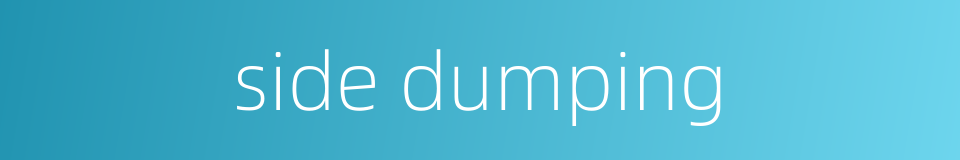 side dumping的同义词