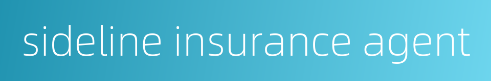 sideline insurance agent的同义词