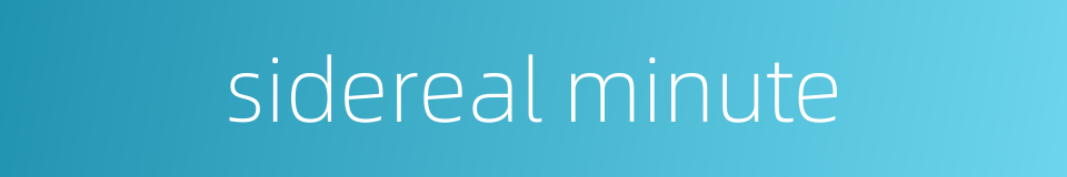 sidereal minute的同义词