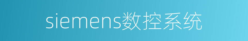 siemens数控系统的同义词