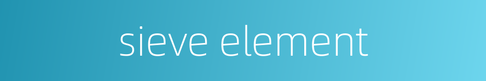 sieve element的同义词