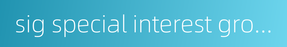 sig special interest group的同义词