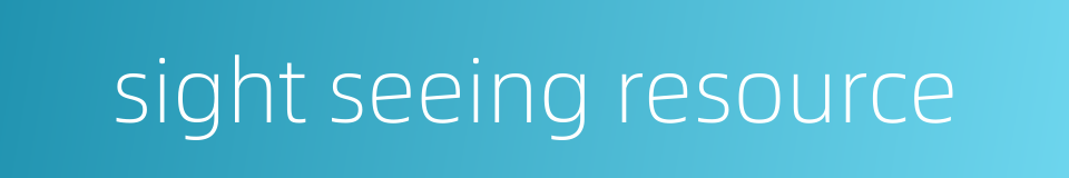 sight seeing resource的同义词