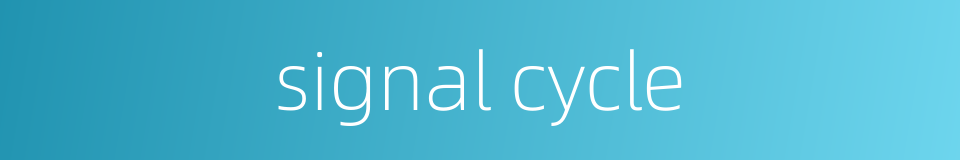 signal cycle的同义词