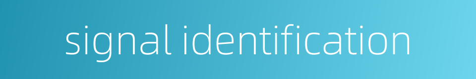 signal identification的同义词