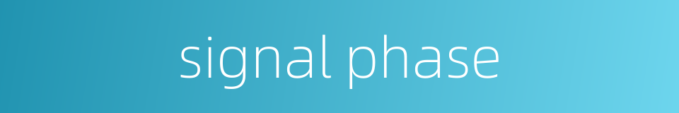 signal phase的同义词