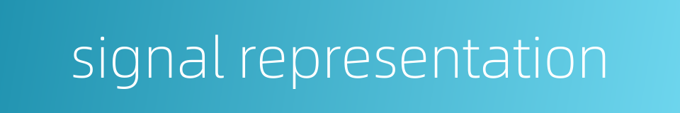signal representation的同义词