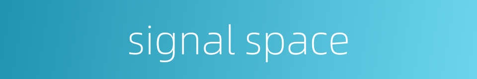 signal space的同义词
