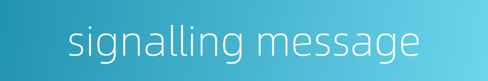 signalling message的同义词