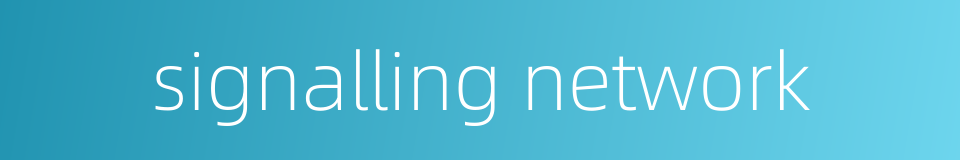 signalling network的同义词