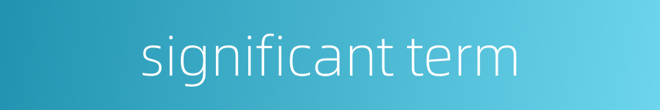 significant term的同义词