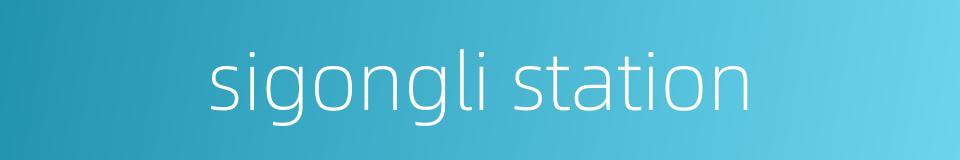 sigongli station的同义词